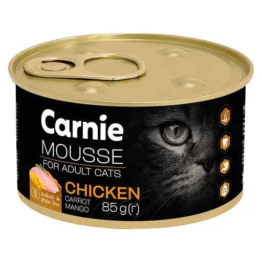 Консерва для котів Carnie м'ясний мус з куркою, манго, морквою та желе 85 г 