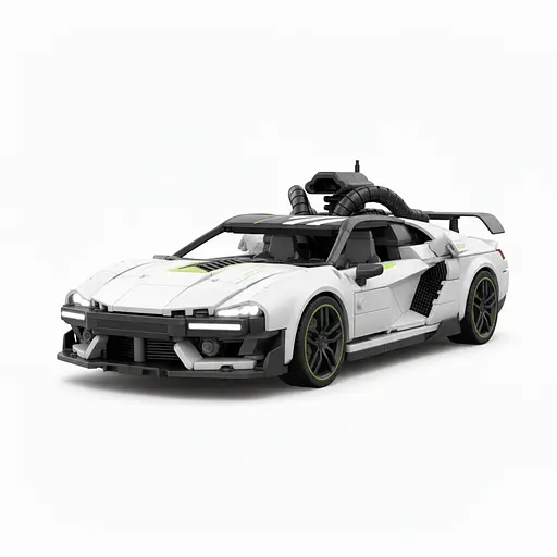 Радіокерована машина 911-711 A Електромобіль з парогенерацією, що відчиняються дверцятами, підсвіткою, акумулятором 7.4V, Білий