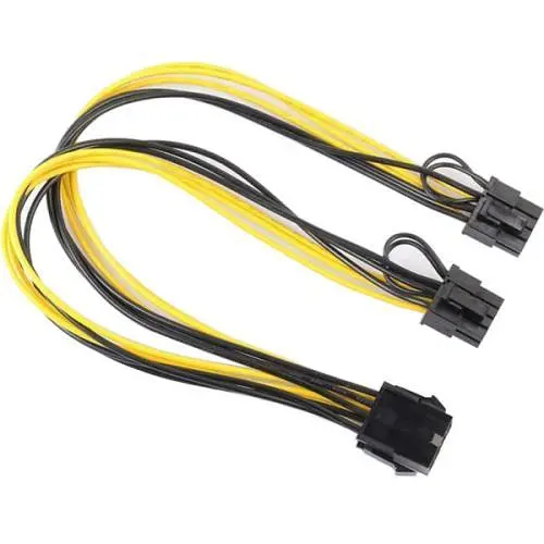 Переходник питания 8-pin VGA (F) - 2 x 6+2-pin VGA (M), 30 см, CHiNa (S0939) - фото 1