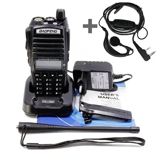 Рація Baofeng UV-82 8W посилена PRO серія VHF/UHF, ліхтар, 2xPTT кнопка, гарнітура, дальність 10км (100832) - фото 3