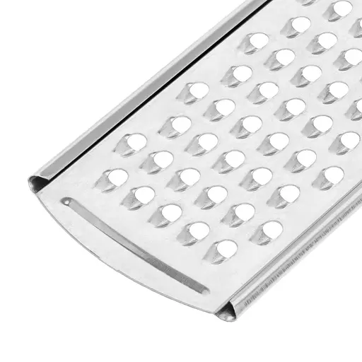 Терка середня плоска для шоколаду, сиру, горіхів, часнику, імбиру з нержавіючої сталі 21 см, Kitchen Master 85772 - фото 5