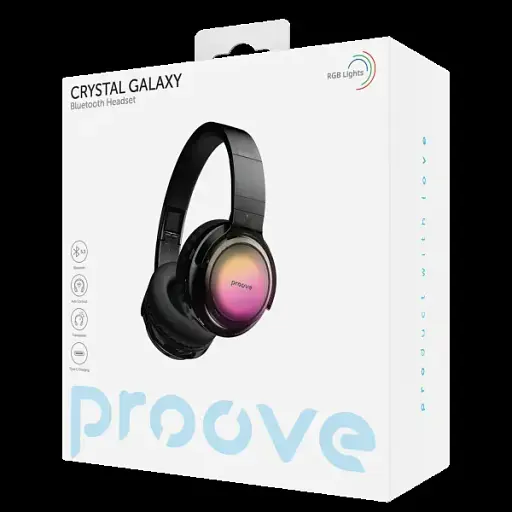 Навушники Proove Bluetooth Stereo Crystal Galaxy transparent black UA - фото 4