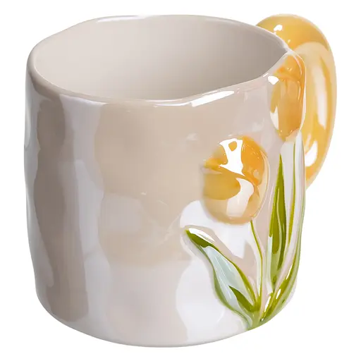 Чашка порцелянова Yiwu Тюльпан 400 мл жовтий Yiwu FM-40B - фото 4