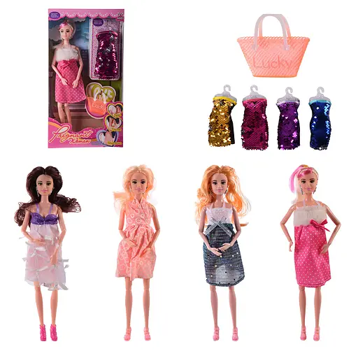 Кукла типа Барби, 29 см, беременная, платье (в ассортименте) - фото 2