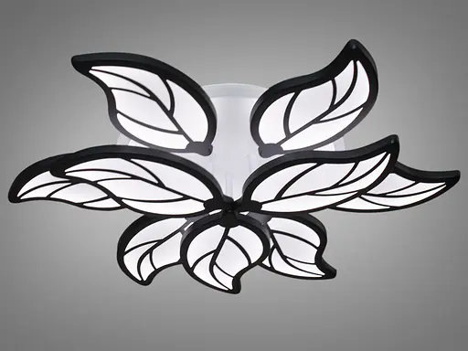 Світлодіодна люстра в стилі хай тек з пультом, диммером, 140 Вт, чорна - фото 2