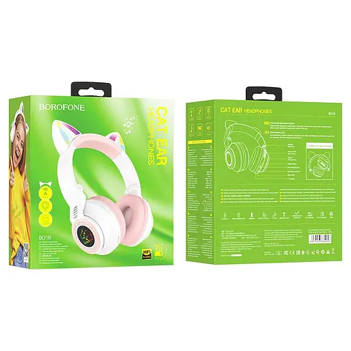 Наушники Bluetooth Borofone BO18 CAT Ear белый - фото 2
