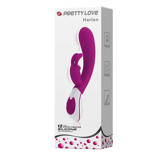 Вібратор-кролик Pretty Love Harlan 21.5 см фіолетовий - фото 10