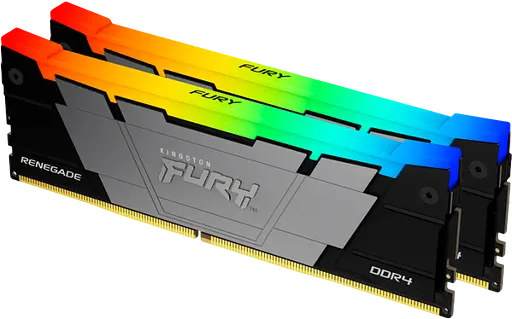 Оперативная память Kingston Fury 16GB (2x8GB) DDR4 3600MHz Renegade RGB Black (KF436C16RB2AK2/16) - фото 1