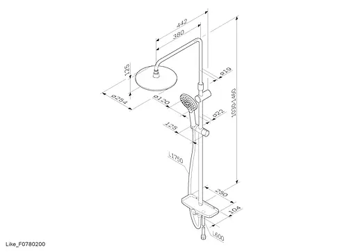 Душевая система AM.PM Like ShowerSpot без смесителя AM.PM F0780200 - фото 9
