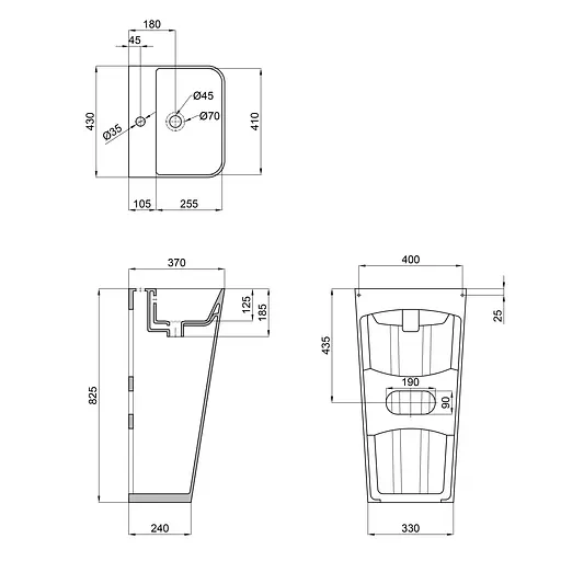 Умивальник підлоговий Qtap Tern 440x380x830mm White QT1711G302WN, Білий - фото 2