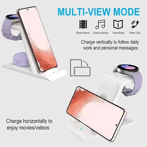 Бездротовий магнітний зарядний пристрій Aresh JH12 G 3 в 1 - фото 5