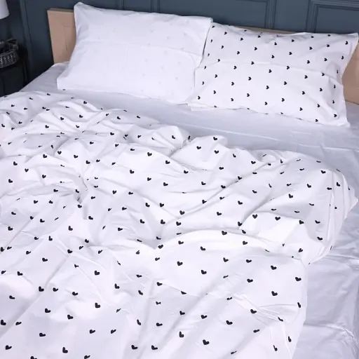 Простыня MirSon Сатин 22-1390 Hearts and Dreams 200x220 см (2200010563757) - фото 2