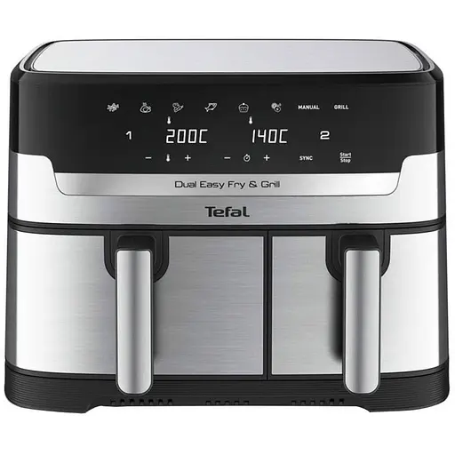Мультипіч Tefal Dual EasyFry&Grill AirFryer сіро-чорний 2700 Вт (EY905D10) - фото 1