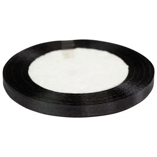 Стрічка атласна Чорна 6мм х 22м