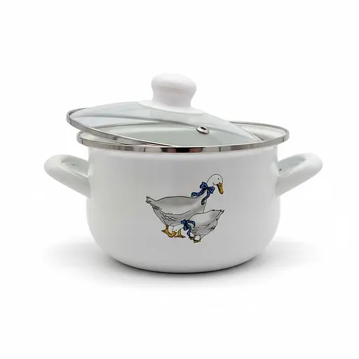 Кастрюля Verona эмалированная со стеклянной крышкой 3 л (VR-0002-20) - фото 2