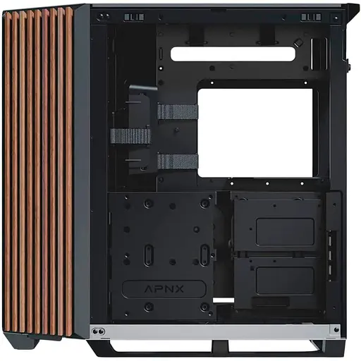 Корпус APNX V1-W из закаленного стекла без блока питания, черный/белый/под дерево (APCM-VI01103.M1) - фото 4