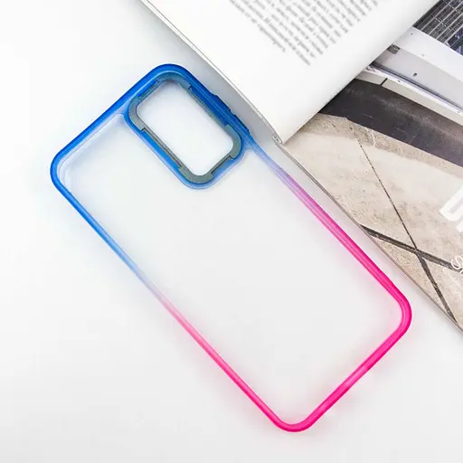 Чехол TPU+PC Fresh sip series для Samsung Galaxy A24 4G Розовый / Синий - фото 3