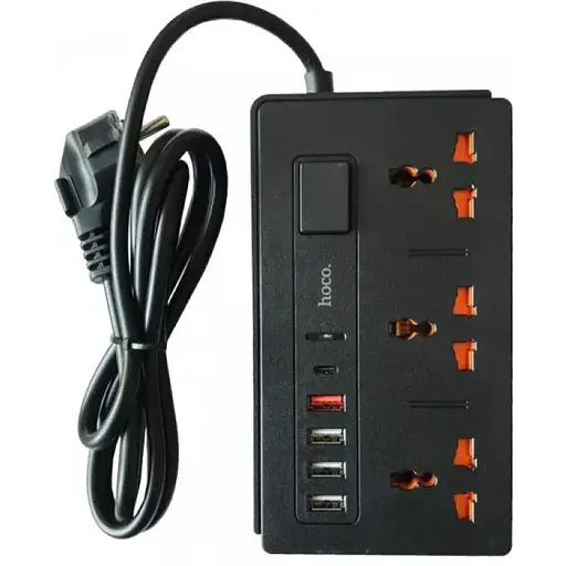 Мережевий подовжувач Hoco DC15 2-in-1 Multi-socket 4 USB/1*PD 18W/3*Plug/QC3.0/PD 30W - фото 1
