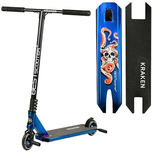 Самокат трюковий Best Scooter з пегами Чорно-синій 000254847