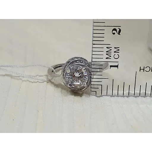 Срібне кільце Агні з фіанітами. Артикул 1412/9Р-CZ ЛАКИ 18,5 - фото 4