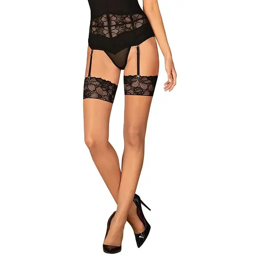 Панчохи Obsessive Serafia XL/2XL чорний