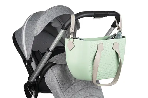 Сумка MyMia ручки эко-кожа, коврик, ремни для коляски, мятно-серый Nuvita det0018667 - фото 8