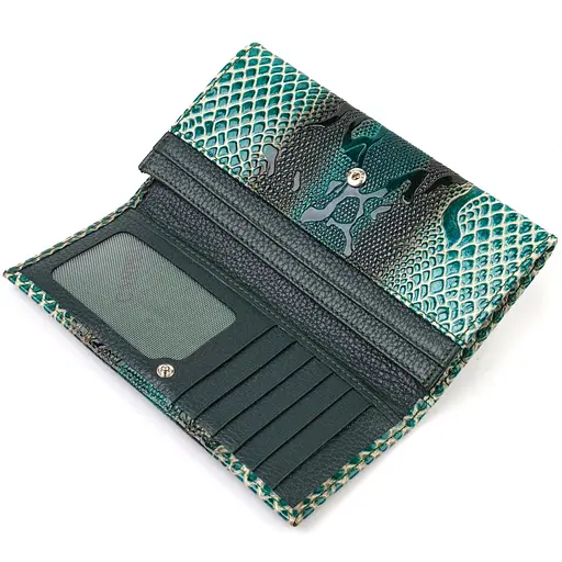 Лакированный кошелек для женщин из натуральной фактурной кожи Canpellini 17.8х9х1 см acs0032280 - фото 3