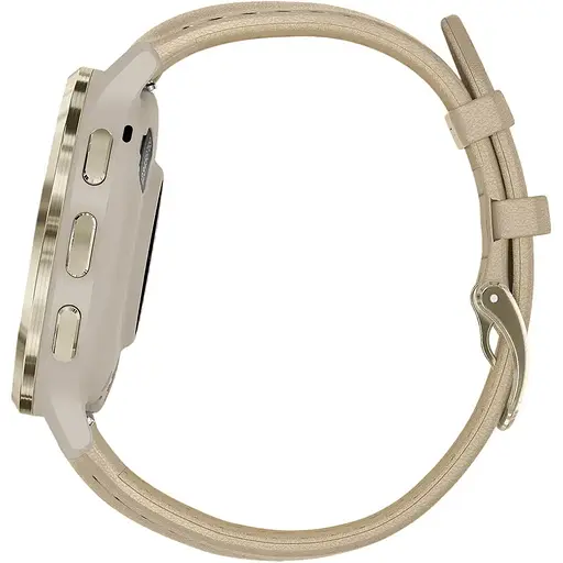 Смарт-годинник Garmin Venu 3S Soft Gold Stainless Steel Bezel with French Gray Case and Leather Band (010-02785-55) [153841] - фото 2