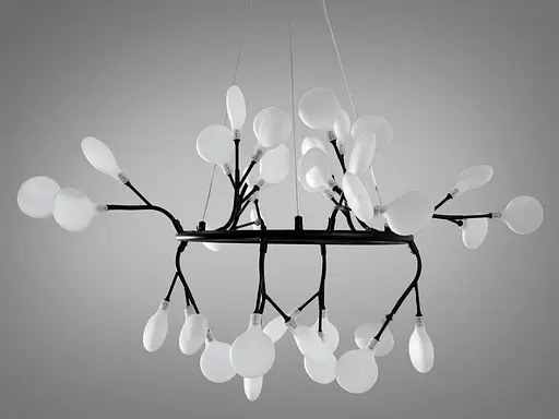 Новинка, люстра "Светлячок" на тросах подвесах для кухни, 36 ламп - фото 3