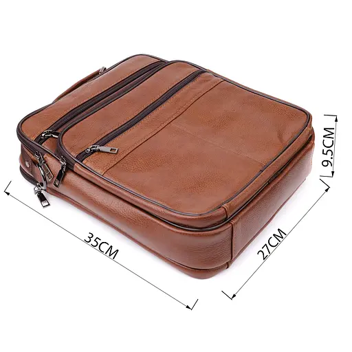 Сумка чоловіча з ручкою для перенесення в руці з натуральної шкіри Vintage 27х35х9,5 см sum0027497 - фото 13