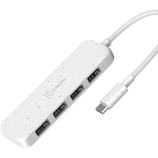 USB-хаб j5create JCH341EW-N USB-C на 4 USB-A, белый (JCH341EW-N) - фото 1
