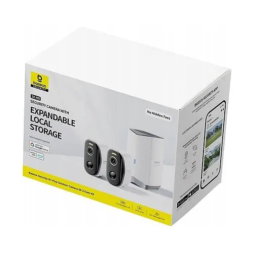 IP-камера відеоспостереження Baseus Security N1 Plus Outdoor Camera 2K 2-Cam Kit білий EU - фото 3