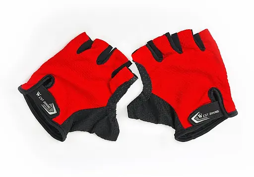 Велорукавиці West Biking з короткими пальцями XL Black-Red (G0001099) - фото 3
