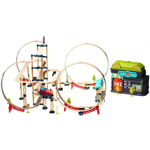 Игровой набор Otamanko Храбрый Паровозик трюковая железная дорога 175 деталей