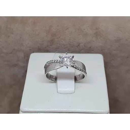 Срібне кільце Qvaliz з фіанітами. 90101094 16,5 - фото 3