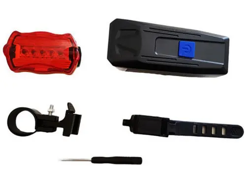 Вело фара з заднім ліхтарем мигалкою RB-B16 велосипедний ліхтар з кріпленням на батарейках - фото 6