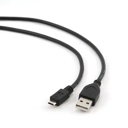 Кабель USB 2.0 AM - microUSB (5P), 1.8 м, чорний, Cablexpert (CCP-mUSB2-AMBM-6) - фото 1