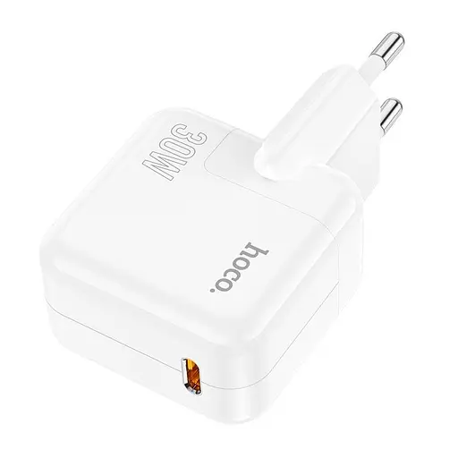 Адаптер сетевой HOCO Advantage single port charger C112A сам блок белый - фото 2