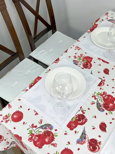 Водоотталкивающая Скатерть Гранатовый принт 220х140 см (+ 4 салфетки 30х40) - фото 2