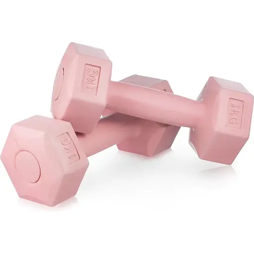 Гантелі для фітнесу композитні Gymtek 2х1кг рожевий - фото 4