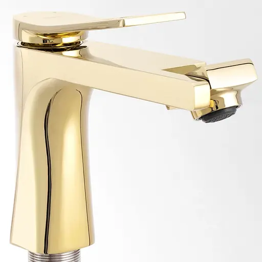 Смеситель для умывальника Rea Soul низкий gold 360 REA-B9959 Золотой - фото 4