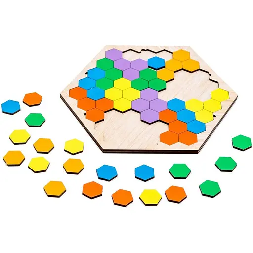 Развивающая игра-пазл PuzzleOK Шестиугольник Арт-22079, 20 элементов настольная - фото 2