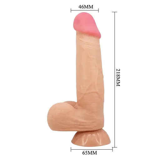 Фалоімітатор Baile Sliding Skin Bendable 8.5'' 21.8 см тілесний - фото 9