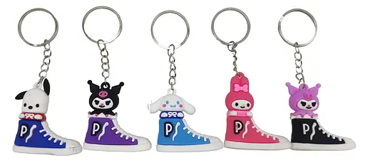 Набір брелоків силіконових Зайчик Kuromi та друзі у кедах 700-21 - фото 2