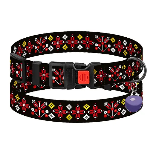 Ошейник для собак Баркси Urban патриотический Вышиванка черная