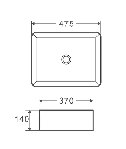 Умивальник накладний керамічний Mixxus Premium Quadro-0101 475x370x140 мм MP6487, Білий - фото 2