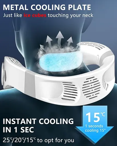 Портативный шейный вентилятор с охлаждающей пластиной - фото 3