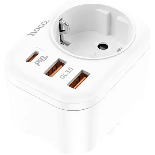 Мережевий фільтр Hoco NS3 Multifunctional socket ( including 1C2A PD20W fast charge ) ( EU / GER ) W - фото 1
