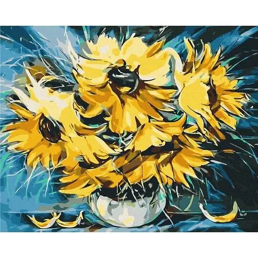 Картина по номерам Подсолнухи Oleg Loburak Brushme 40x50 см разноцветная 000276546