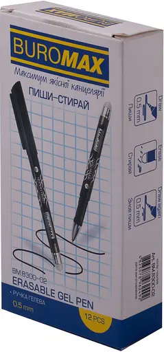 Ручка гелевая Пиши-стирай Erase Slim, черная, BM.8300-02